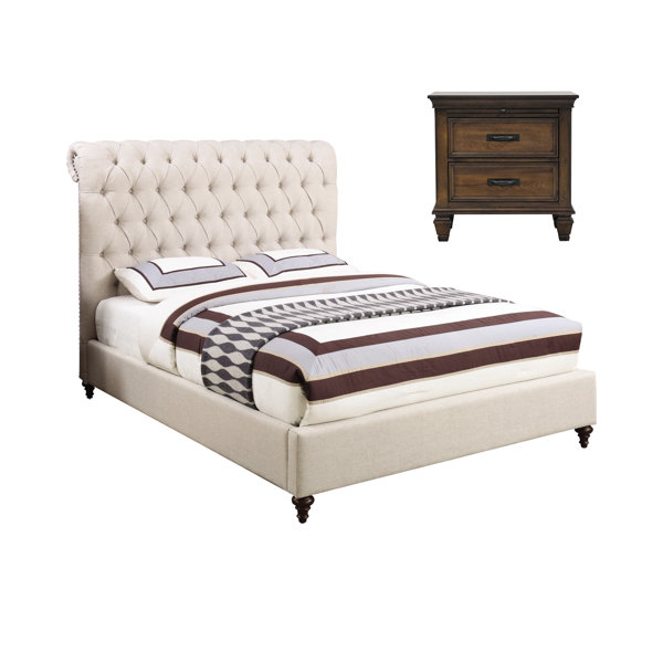 CDecor Home Furnishings Clemence Burnished Oak 2Piece Bedroom Set with